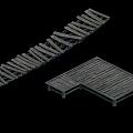 Rustic Wooden Plank Path and Platform as Essential Daily Necessities for Outdoor Use 3d model