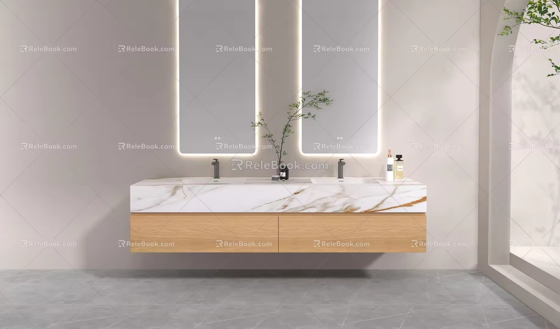 Modern Custom Bathroom Cabinet 3d model