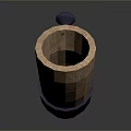 Handcrafted Curved Wooden Horn With Blue Bands For Daily Living Use