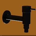 Black Single Handle Wall Mounted Faucet with Modern Minimalist Design on Yellow Wall
