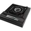 Black Gas Stove With Four Burners And Lower Control Panel Design For Kitchen