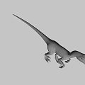 Realistic Dinosaur Game Movie Character 3D Model With Striped Skin And Standing Posture