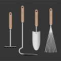 Stainless Steel Kitchen Utensils Set With Wooden Handles And Tools