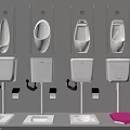 Modern Wall Mounted Urinals With Water Tanks Display In Bathroom Showroom