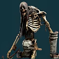 Game Movie Skeleton Character With Long Hair Holding Long Sword And Wrist Guard