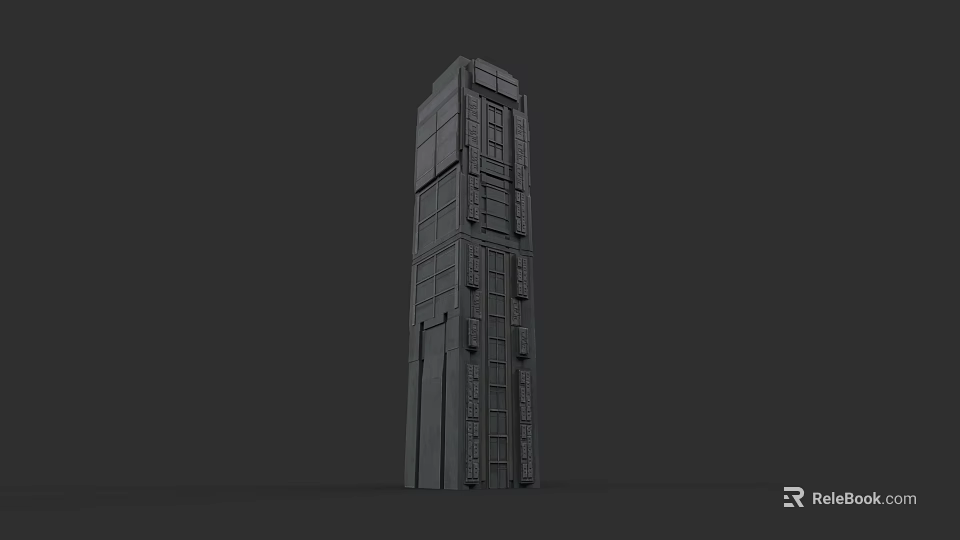 Modern Urban Skyscraper Architectural Design With Geometric Structure And Sleek Exterior 3d model 