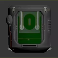 Metallic Casing Instrument With Green Screen Display And Gray Background Surface