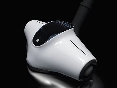 Modern White Household Vacuum Cleaner Head With Black Top Panel And Streamlined Design 3d model