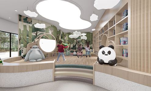 Modern Kindergarten Hall Kindergarten Interior 3d model