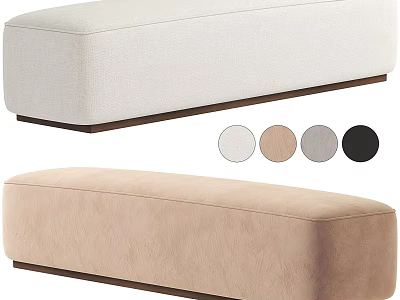 Modern Upholstered Sofa Bench With White Beige Gray Black Color Options 3d model