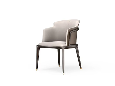 Modern Upholstered Leisure Chair With Light Seat Dark Wooden Frame And Slim Gold Accent Legs 3d model