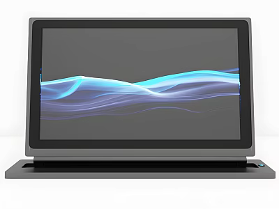 Sleek 2 in 1 Laptop With Touchscreen Display And Blue Wave Pattern 3d model