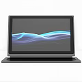 Sleek 2 in 1 Laptop With Touchscreen Display And Blue Wave Pattern