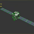 High Tech Satellite Showcasing Blue Solar Panels Metallic Frame And Space Mission Components 3d model