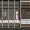 Modern Wardrobe Interior Design With Glass Doors Wooden Frame And Hanging Clothes