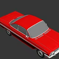 Classic Red Sedan Car With Chrome Accents And Vintage Body Design