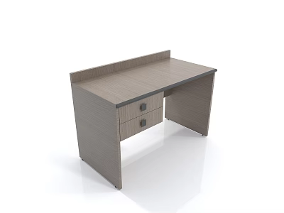 Modern Wooden Desk With Two Drawers And Simple Design For Home Office 3d model