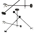 Modern Black Metal Multi Arm Chandelier With Adjustable Geometric Pendant Light Fixtures