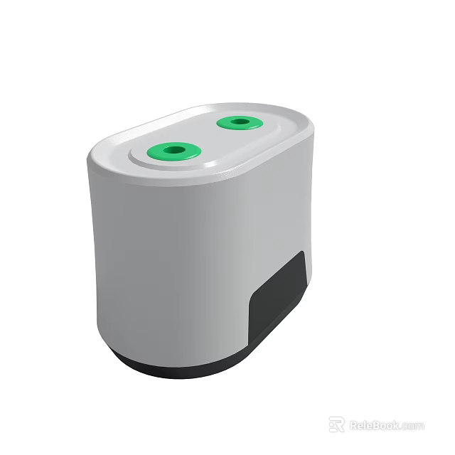 White Device With Two Green Lids And Black Base Compact Design 3d model 
