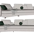 Modern Multiplayer Sofa Three-Seat Sofa 3d model