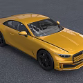 Shiny Gold Sports Car With FGT Badge On Front