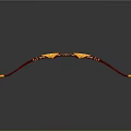 Red And Yellow Curved Interior Decorative Structure With Shiny Surface And Reflective Base