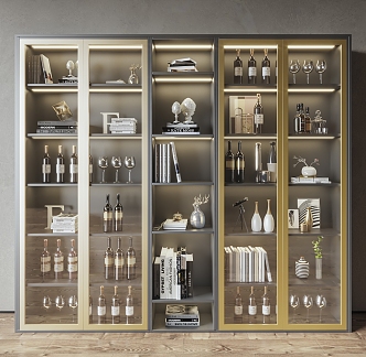 Modern Minimalist Wine Cabinet Wine Cabinet Light Luxury Wine Cabinet Wine Decoration 3d model