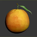 Fresh Ripe Orange with Green Leaf on Dark Background Vibrant Citrus Fruit