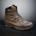 Durable Brown Hiking Boots Featuring Thick Sole Lace Up And Outdoor Rugged Design