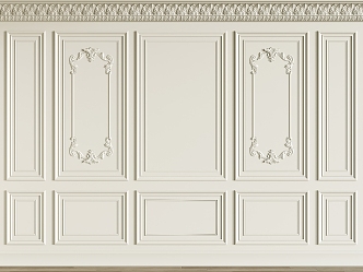 French Wall Panel Lines 3d model