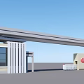 Sanquan Food Entrance Gate Modern Design With Canopy And Company Signboard