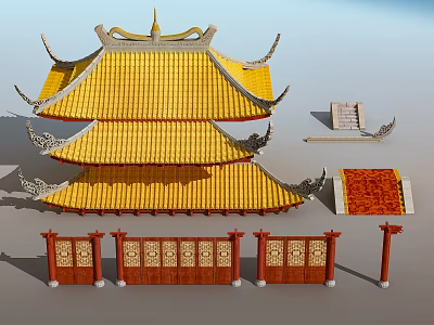 Chinese roof 3d model Chinese roof 3d model
