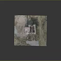 3D Model Of Damaged Brick Structure With Ruins Grass Debris And Water