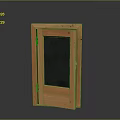 Minimalist Wooden Door Furniture With Glass Panel And Simple Frame Design