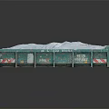 Green Industrial Dumpster With Worn Surface And Wheel Base Featuring Red White Reflective Strips