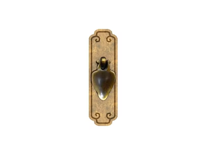 Elegant Vintage Brass Furniture Handle With Intricate Carved Frame Design 3d model