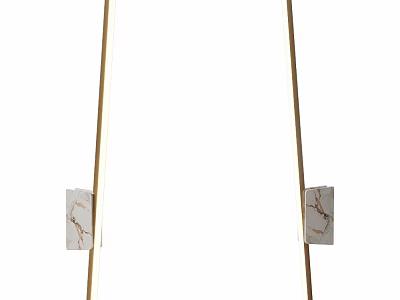 Elegant Modern Wall Lamp With Gold Metal Pole And Marble Decorative Accent 3d model