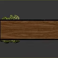 Modern Wooden and Black Shelving Unit with Potted Plants Decorative Items Books and Trophy