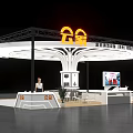 Modern Exhibition Booth for Gongxiang Pangu Technology with Circular Design Display Screens and Reception Desk