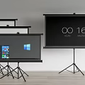 Modern projection screen bracket projection screen combination 3d model