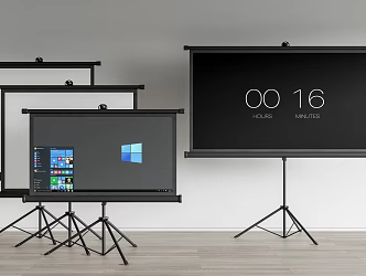 Modern projection screen bracket projection screen combination 3d model