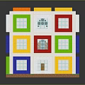 Colorful Multi Layer Building Blocks With Windows For Children's Play 3d model