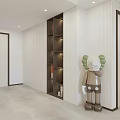 Modern Living And Dining Room Interior With White Walls Sofa Green Stool And Window Curtains