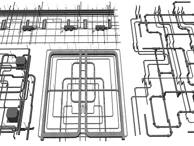 Detailed Piping System Layout Design With Structural Diagrams And Engineering Configurations 3d model