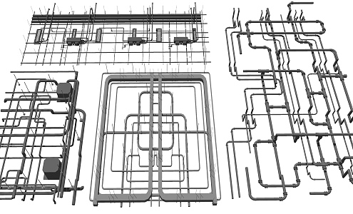 Industrial LOFT pipe ceiling pipe air conditioning 3d model