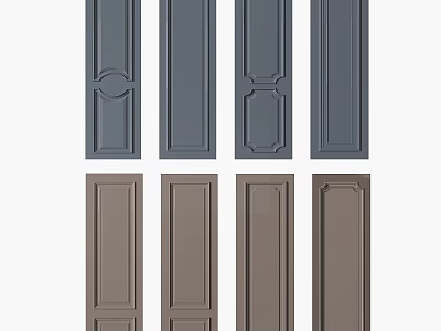 Stylish Gray And Brown Wall Paneling With Various Designs For Home Interior 3d model