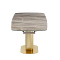 Elegant Modern Dining Table With Marble Surface And Gold Metal Base 3d model