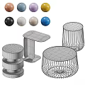 Modern Coffee Tables In Various Colors With Spiral Metal Mesh And Simple Flat Designs