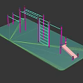 Multi Functional Sports Equipment With Climbing Ladder Balance Ramp And Blue Mat