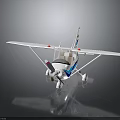 Aerospace White Aircraft Model With Blue Red Details And Wing Structure